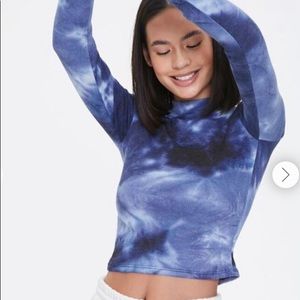 Forever 21 Tie Dye Mock Neck Top